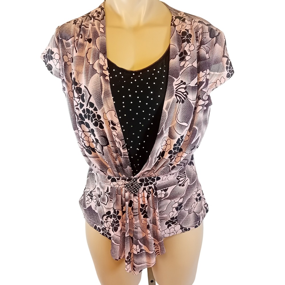 Vintage Y2K Sweet Tiger Wrap McBling Floral Rhinestone Whimsigoth Going Out 33/S